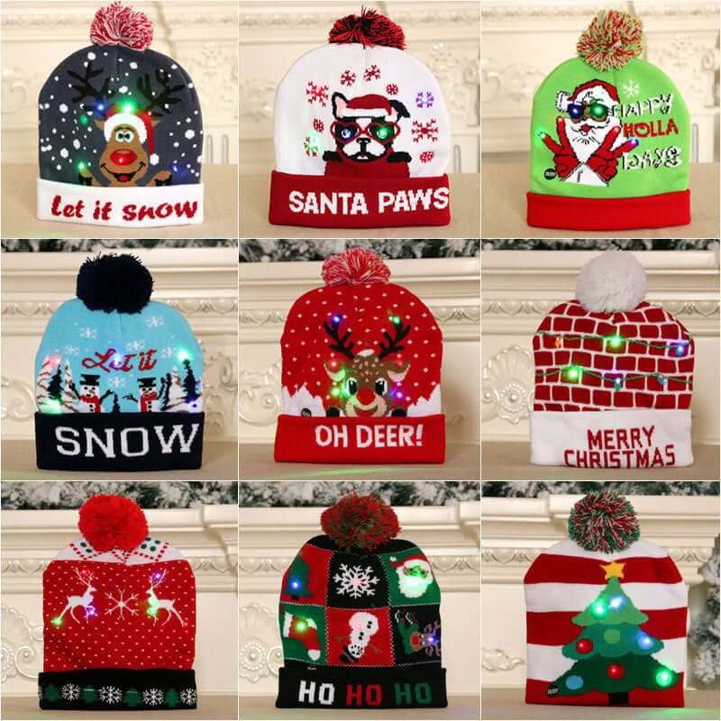 đ2022 EARLY CHRISTMAS SALE - CHRISTMAS LED LIGHT KNITTED BEANIES
