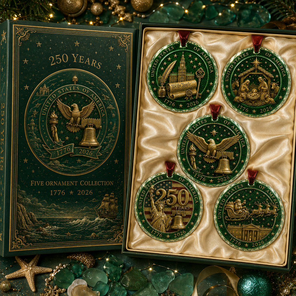 Celebrate 250 Years of America πΊπΈ | 2026 250th Anniversary Christmas Ornament β A Meaningful Patriotic Keepsake & Holiday Gift