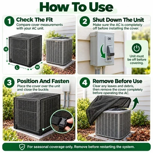 ❄️ Outdoor AC Mesh Cover – Keep Leaves & Debris Out This Fall