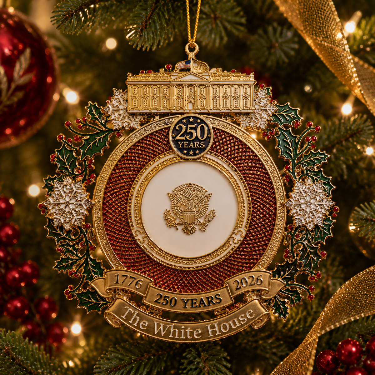 ✨White House 250th Anniversary Commemorative Medal Christmas Tree Ornament