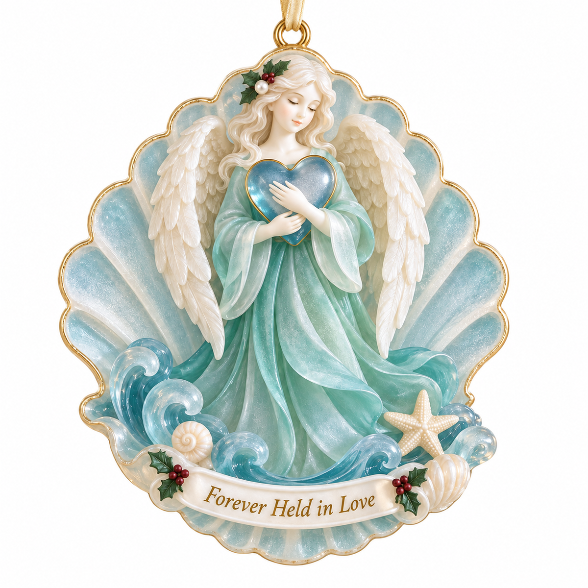 Coastal Angel Christmas Ornament