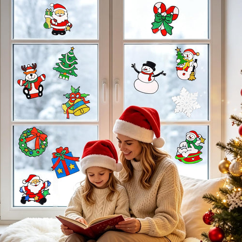 LUDILO 135Pcs Christmas Decorations Window Clings Snowflakes Window Decals