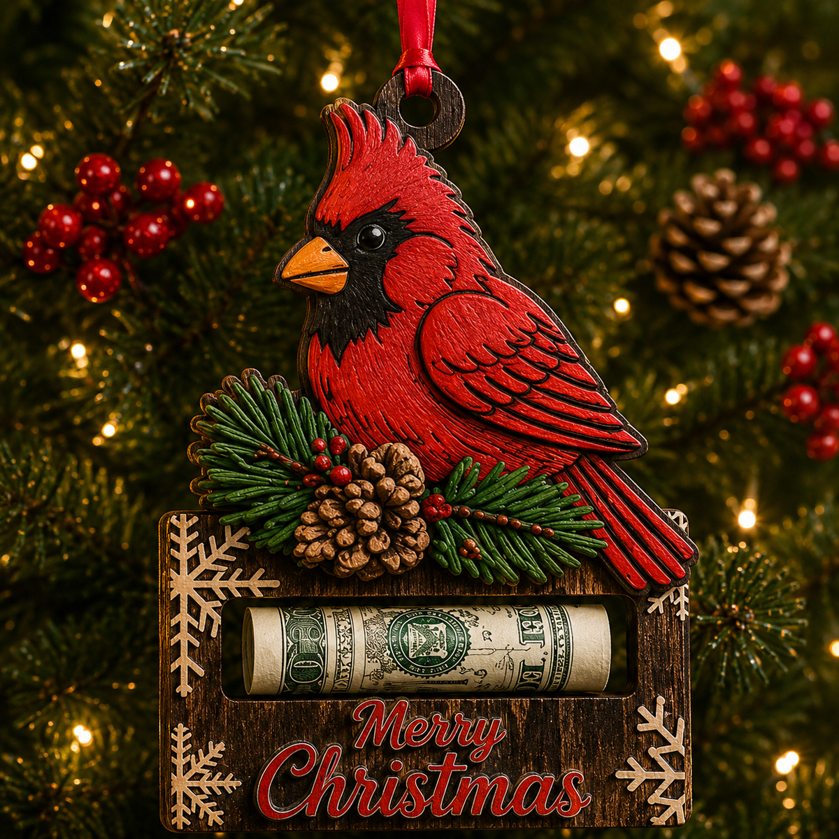Christmas Cash Gift Ornament | Money Holder Tree Decoration 10 Styles