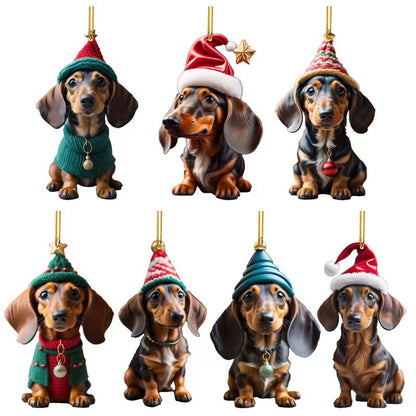Christmas Cartoon Dog Christmas Tree Ornament
