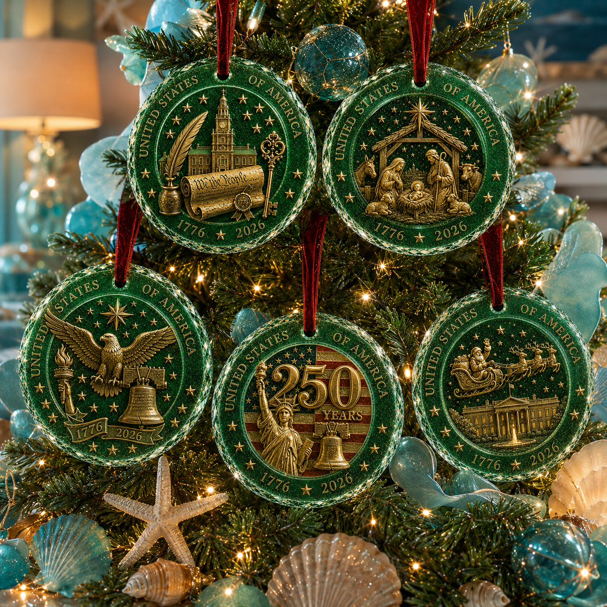 Celebrate 250 Years of America 🇺🇸 | 2026 250th Anniversary Christmas Ornament – A Meaningful Patriotic Keepsake & Holiday Gift