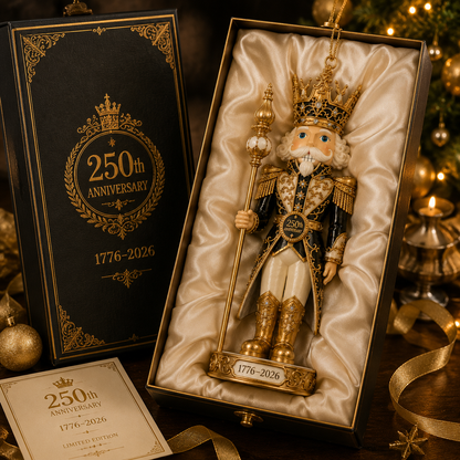 ✨2026 America 250th Anniversary Black & Gold Nutcracker King Ornament